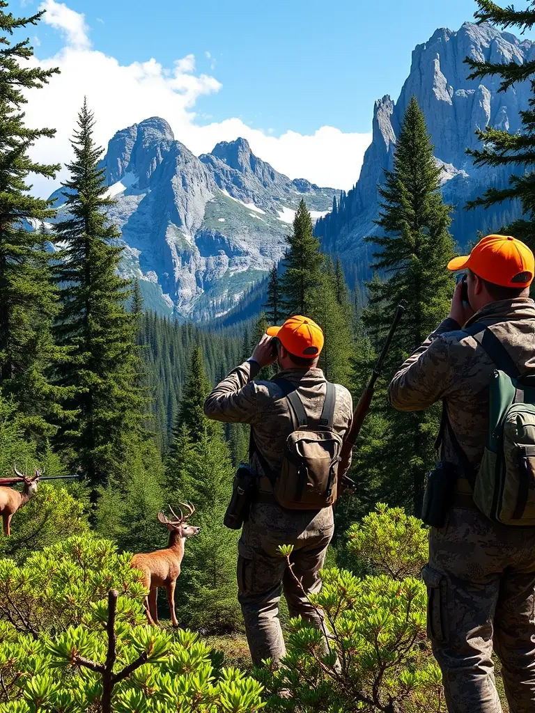 A group of hunters participating in a controlled hunt, with a focus on responsible hunting practices and wildlife population management.